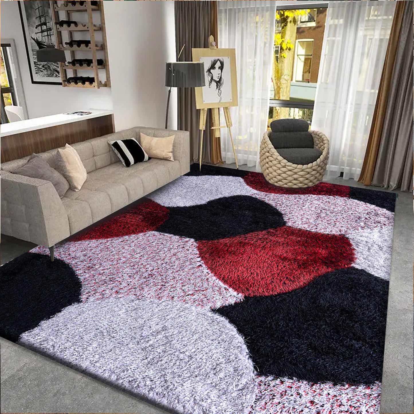 Non Slip Large Shaggy Rug Hallway Runner Living Room Rugs Bedroom Carpet Mat