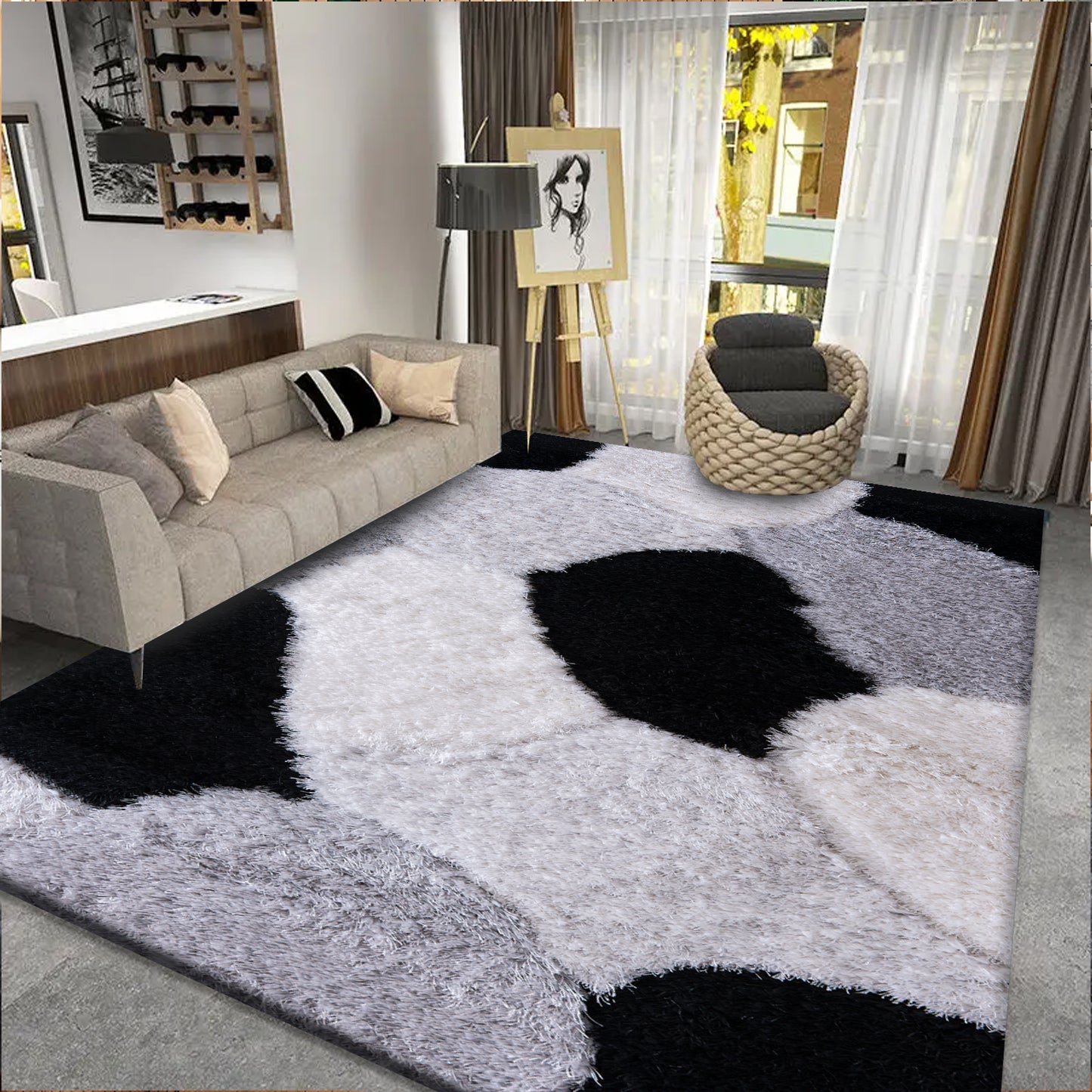 Non Slip Large Shaggy Rug Hallway Runner Living Room Rugs Bedroom Carpet Mat